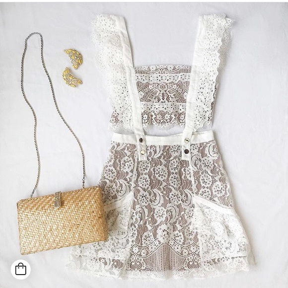 For Love and Lemons Tati Pinafore Lace Mini - Picture 2 of 2